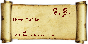 Hirn Zalán névjegykártya